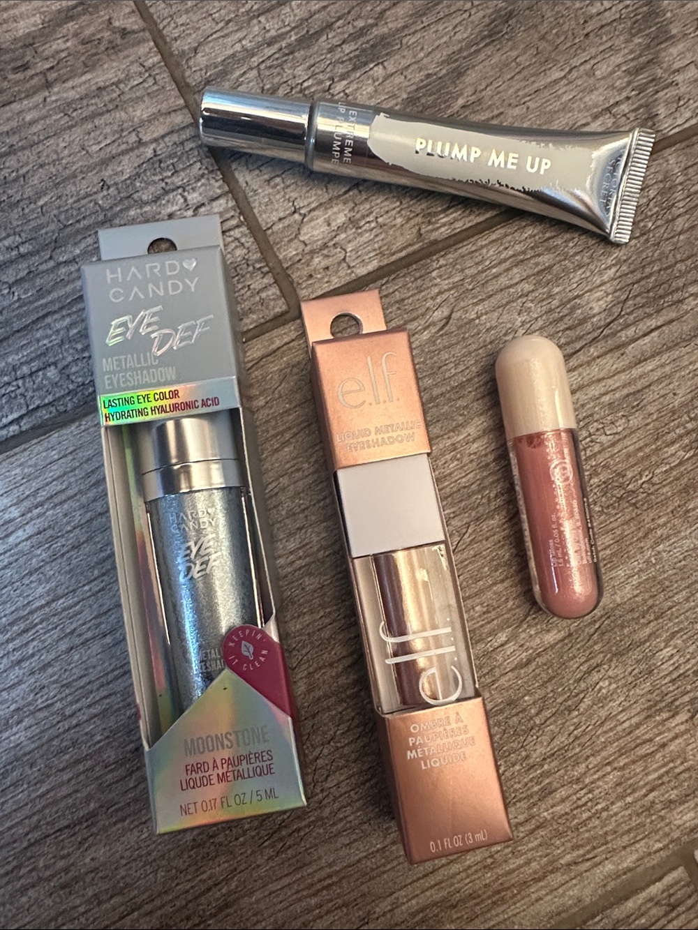 Makeup Lot Victoria’s Secret plump me up, Ulta gloss, elf, hard candy metallic